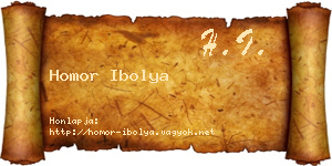 Homor Ibolya névjegykártya